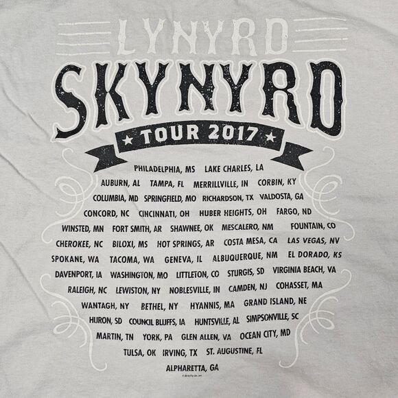 Lynyrd Skynyrd Tshirt XL Band Music Classic Rock Tour Concert 2017 Southern - Picture 5 of 9